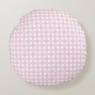 Coussins Ronds Chèques Pastel Rose