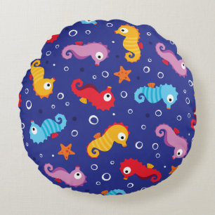 Coussins Ronds Cheval de mer motif sans couture