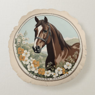Coussins Ronds Cheval du printemps