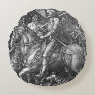 Coussins Ronds Chevalier, mort et le diable, 1513 (gravure)