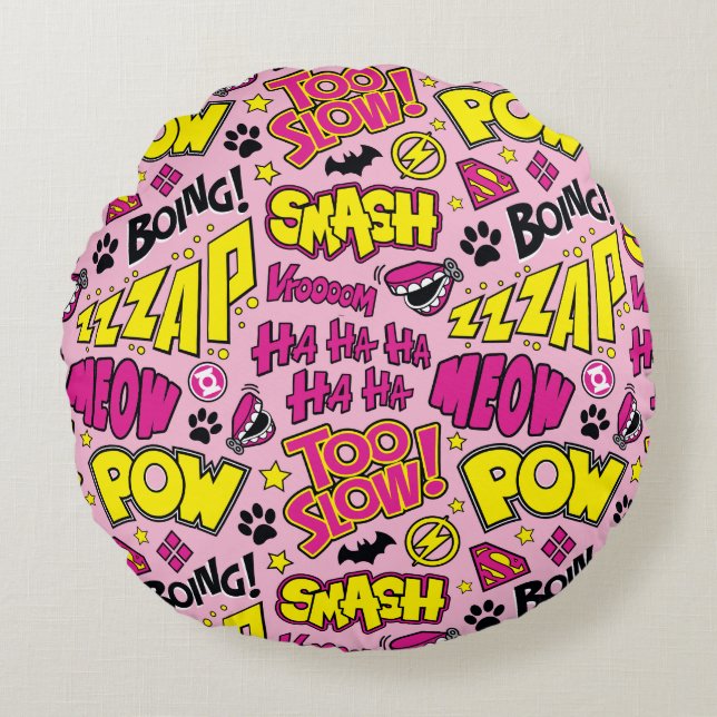 Coussins Ronds Chibi Comic Phases et Logos Motif (Devant)