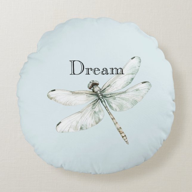 Coussins Ronds Chic Blue Dragonflies Dream (Devant)