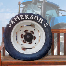 Chic Cute Rustique blanc & noir nom pneu vintage