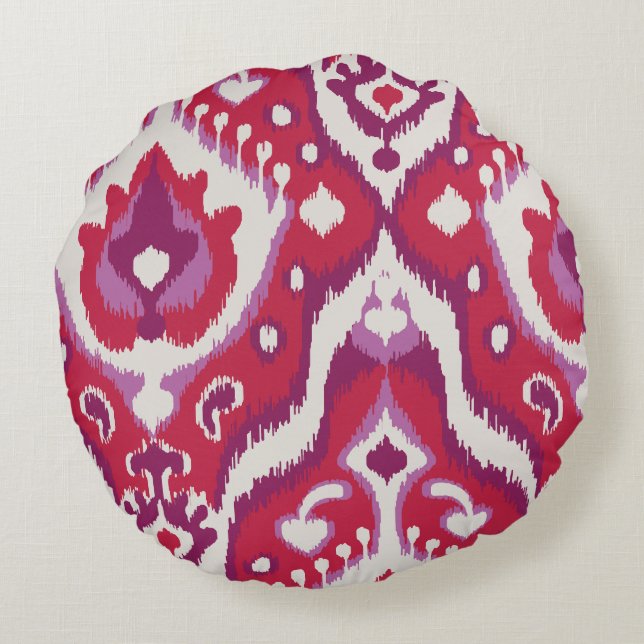 Coussins Ronds Chic motifs tribaux kat rouge et violet (Dos)