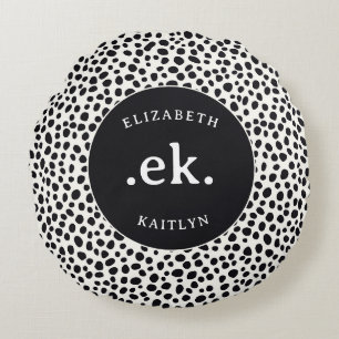 Coussins Ronds Chien dalmate Abstrait Motif Monogramme