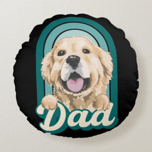 Coussins Ronds Chien papa, j'aime les chiens, j'aime mes animaux
