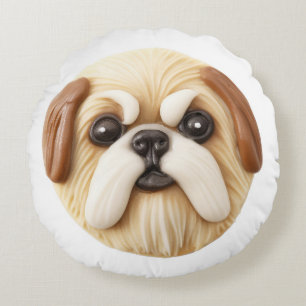 Coussins Ronds Chien Pékinois 3D Inspiré