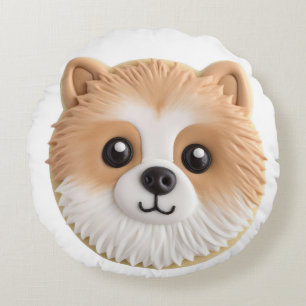 Coussins Ronds Chien Poméranien Inspiré de la 3D