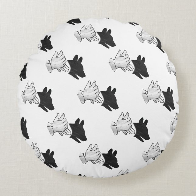Coussins Ronds Chien Silhouette main (Devant)