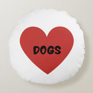 Coussins Ronds Chiens du coeur