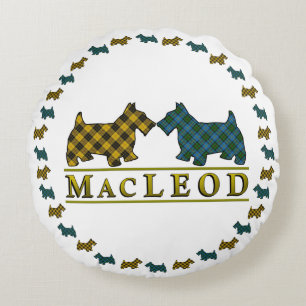 Coussins Ronds Chiens écossais de Scottie de tartan de MacLeod d