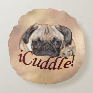 Coussins Ronds Chiot adorable de carlin d'iCuddle