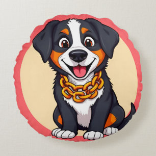 Coussins Ronds Chiot de dessin animé adorable