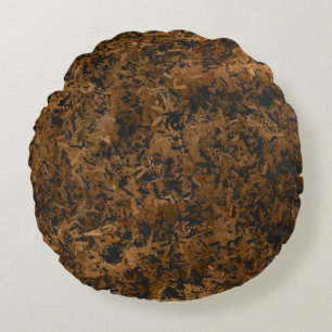 Coussins Ronds Chips en bois Brown rustique
