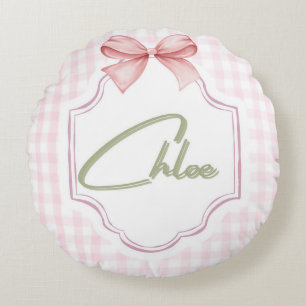 Coussins Ronds Chloé personnalisé bébé fille infirmière Bow&En vi