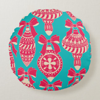 Coussins Ronds Christmas vintage pattern. Seamless pattern with C
