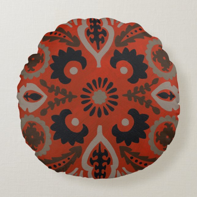 Coussins Ronds Cinnabar Suzani II (Devant)