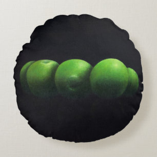 Coussins Ronds Cinq pommes vertes