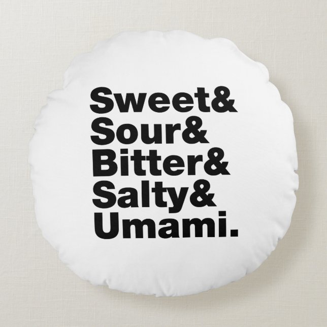 Coussins Ronds Cinq saveurs de base (Devant)