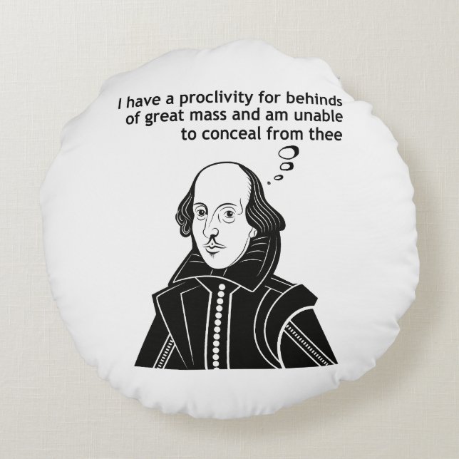 Coussins Ronds Citation drôle de Shakespeare (Dos)