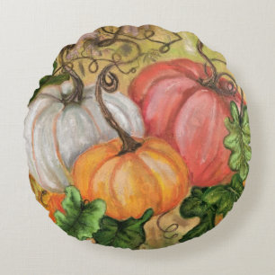 Coussins Ronds Citrouille - Aquarelle