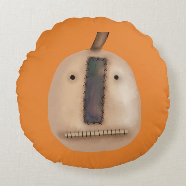 Coussins Ronds Citrouille déplaisant | Halloween (Devant)