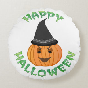 Coussins Ronds citrouille "HAPPY HALLOWEEN"
