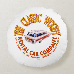 Coussins Ronds Classic Woody Rental Car Company