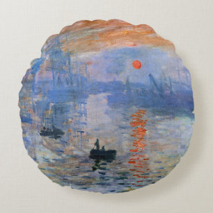 Coussins Ronds Claude Monet Impression Sunrise Classic Peinture