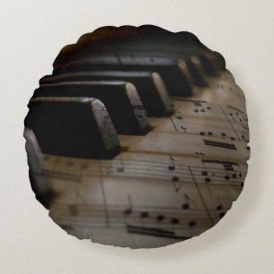 Coussins Ronds Clé USB Touches de Piano Musique Antique
