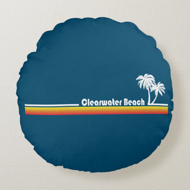 Coussins Ronds Clearwater Beach Floride Jeu d'oreiller (Devant)
