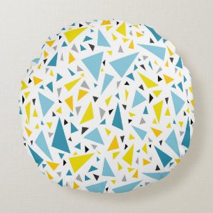 Coussins Ronds Cliquez sur le design favori Jaune et triangle ble