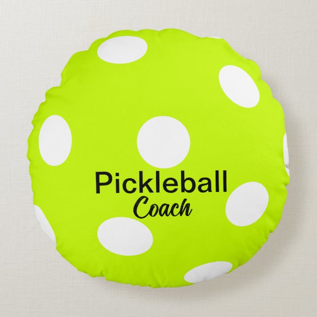 Coussins Ronds Coach Pickleball Jaune (Devant)