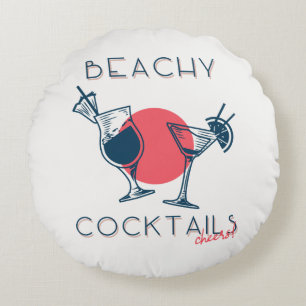 Coussins Ronds Cocktails de plage Apéro fête artistique