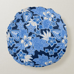 Coussins Ronds Cœur Aloha Hawaïen Hibiscus Tropical
