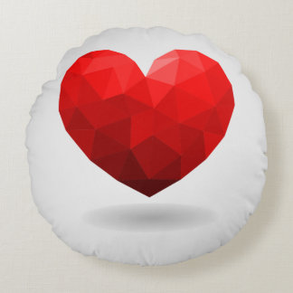 Coussins Ronds Coeur d'amour bas poly valentine