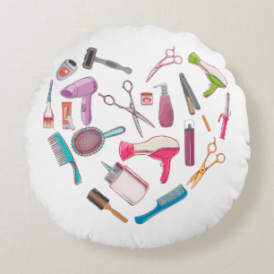 Coussins Ronds Coeur de coiffeur Outil coiffeur