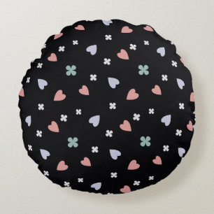 Coussins Ronds Cœur de trèfle mignon motif Amour Chanceux