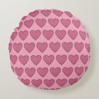 Coussins Ronds Cœurs à motif de guépard rose