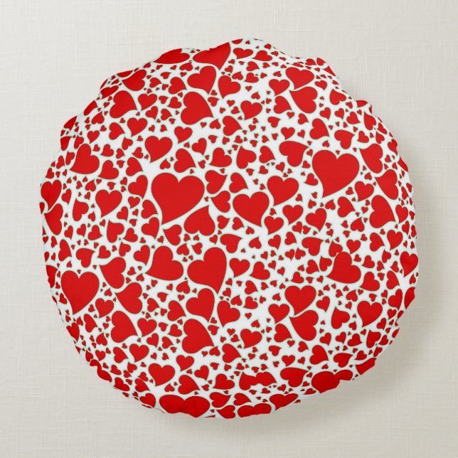 Coussins Ronds Coeurs Artsy de vacances (Dos)