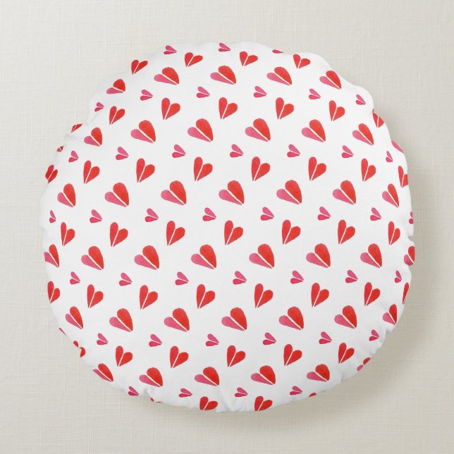 Coussins Ronds COEURS MINI Oreiller Rond (Devant)