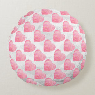Coussins Ronds Coeurs roses