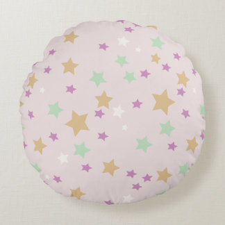 Coussins Ronds Cojín redondo con diseño de estrellas.