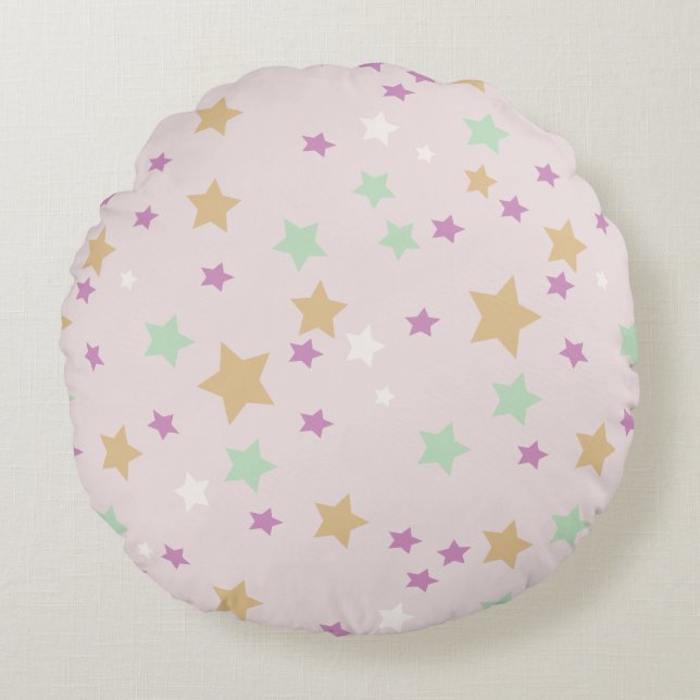 Coussins Ronds Cojín redondo con diseño de estrellas. (Devant)
