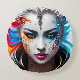 Coussins Ronds Cojín Redondo skin paint girl white