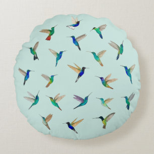 Coussins Ronds Colibris tropicaux