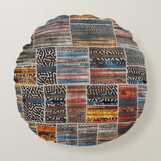 Coussins Ronds Collage de patchwork : Motif de surface composée