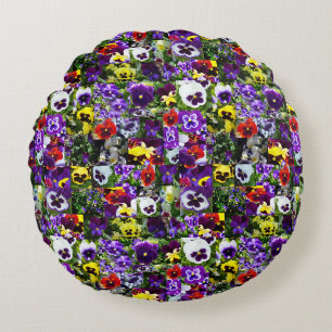 Coussins Ronds Collage de photos Pansy : Kaleidoscope de la beaut