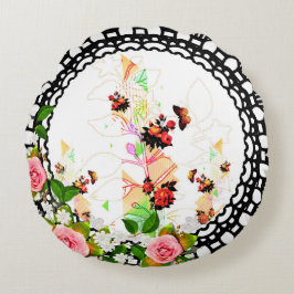 Coussins Ronds Collage vintage