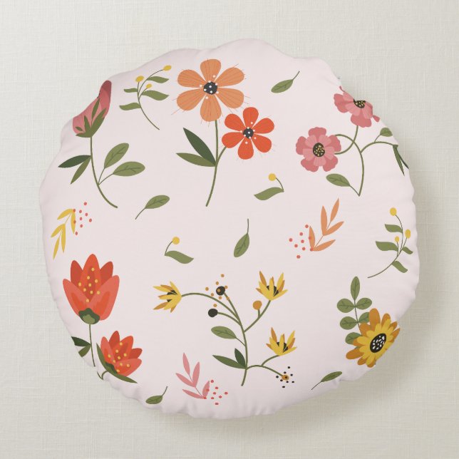 Coussins Ronds collection de fleurs (Dos)